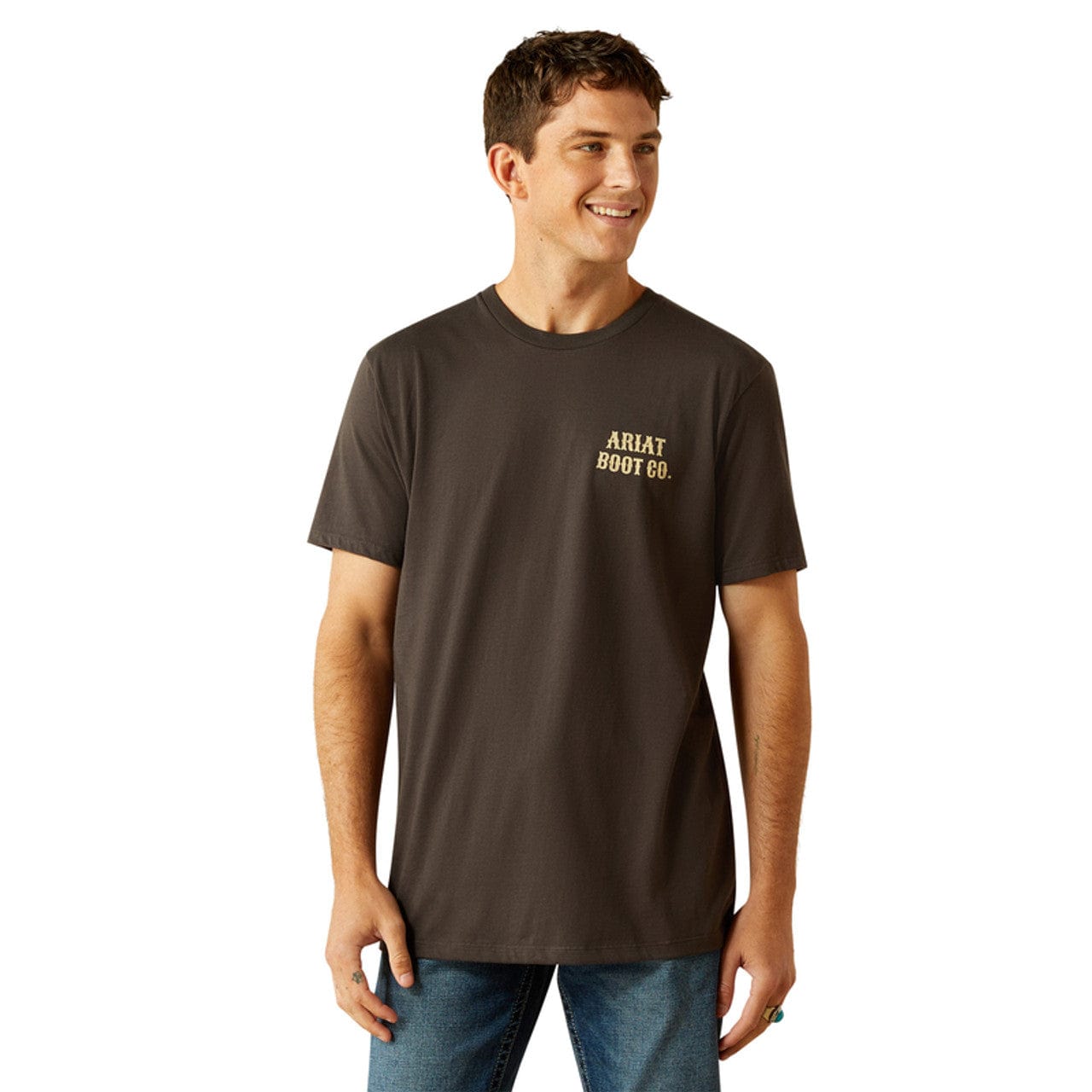 ARIAT Shirts Ariat Men's Brown Cocky Cowboy Vintage T-Shirt 10058894
