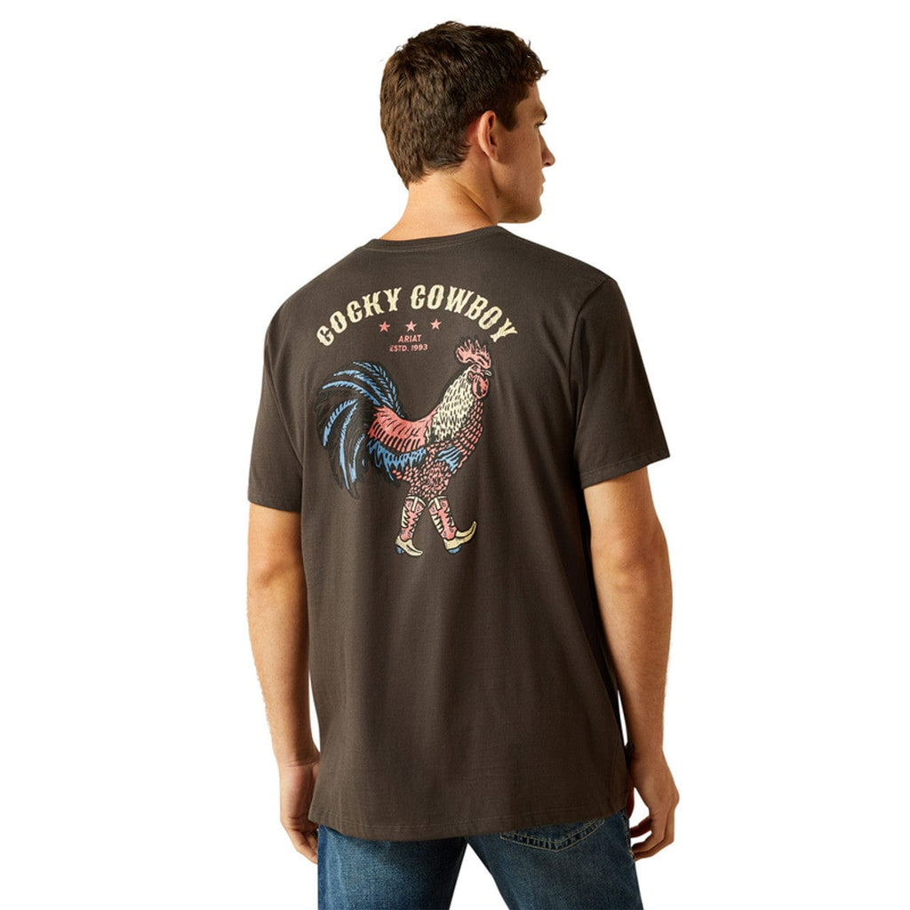 ARIAT Shirts Ariat Men's Brown Cocky Cowboy Vintage T-Shirt 10058894