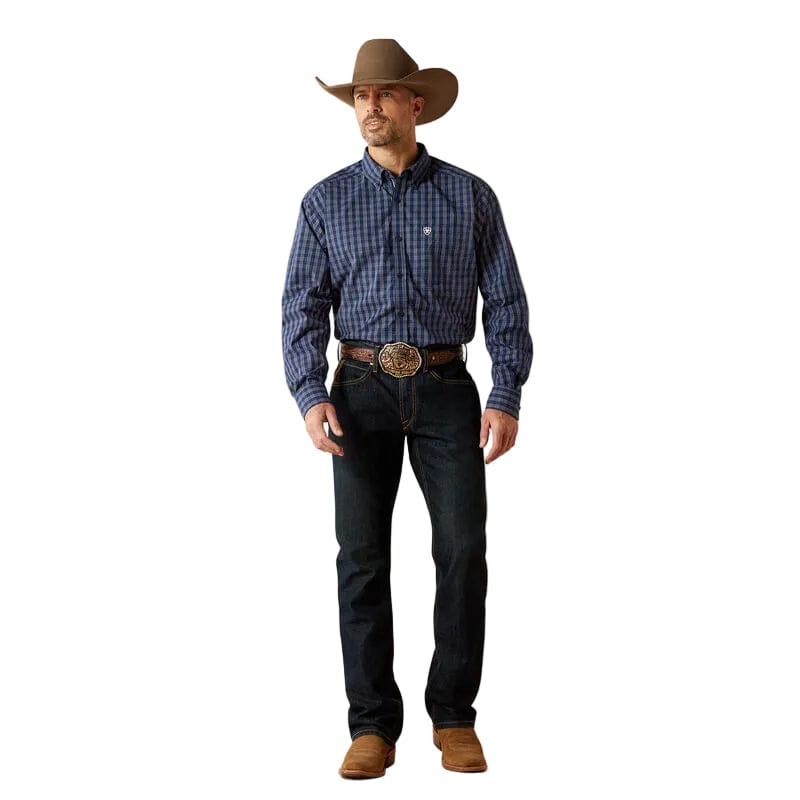 ARIAT Shirts Ariat Men's Dark Blue Pro Series Sawyer Button Down Western Shirt 10062470