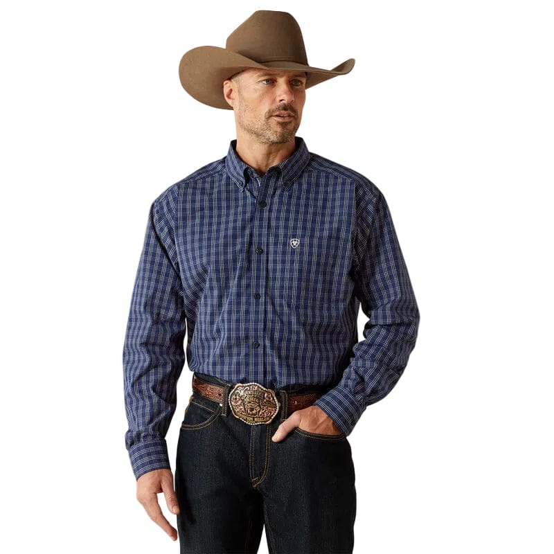 ARIAT Shirts Ariat Men's Dark Blue Pro Series Sawyer Button Down Western Shirt 10062470