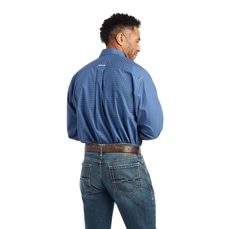 Ariat Men's Eaden True Navy Wrinkle Free Fit Long Sleeve Shirt 1004235 -  Russell's Western Wear, Inc.