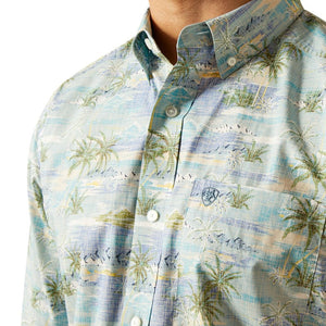 ARIAT Shirts Ariat Men's Edwind Blue Havin Short Sleeve Classic Fit Shirt 10051259
