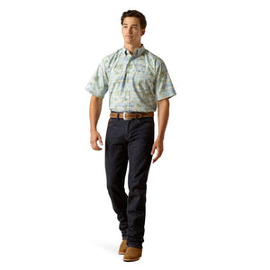 ARIAT Shirts Ariat Men's Edwind Blue Havin Short Sleeve Classic Fit Shirt 10051259