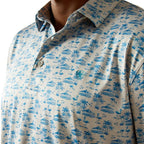 ARIAT Shirts Ariat Men's Grey Heather Charger 2.0 Printed Polo Shirt 10058846