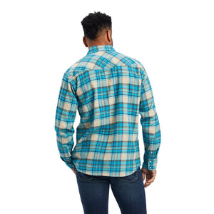 ARIAT Shirts Ariat Men's Handley Sylvan Teal Retro Fit Long Sleeve Shirt 10041775