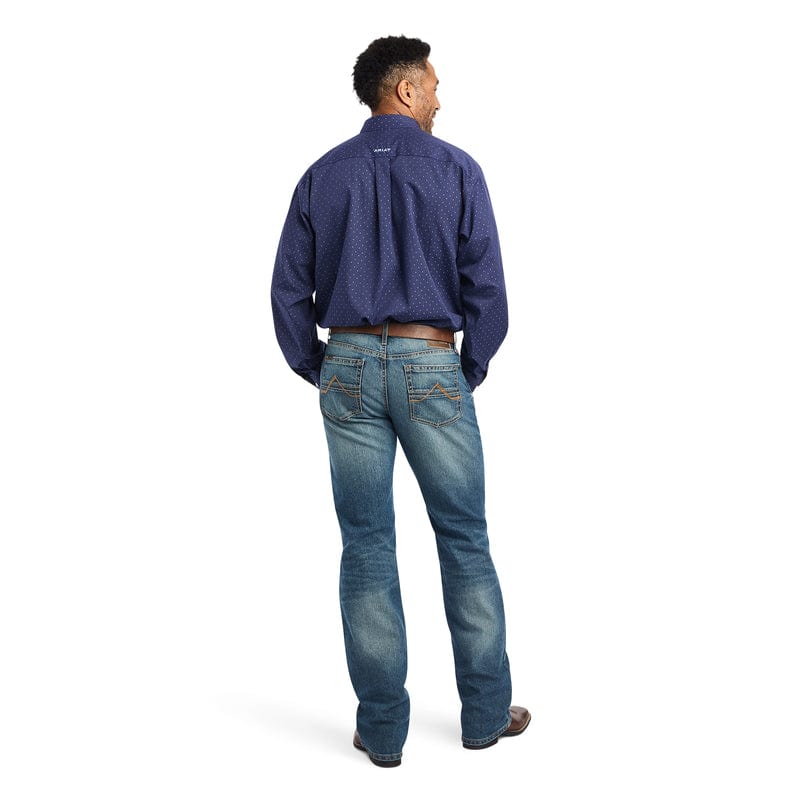 ARIAT Shirts Ariat Men's Izik Midnight Sail Wrinkle Free Classic Fit Long Sleeve Shirt 10042320