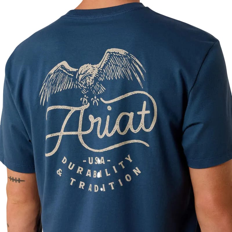 ARIAT Shirts Ariat Men's Key Largo Blue Drop Down Eagle T-Shirt 10073417