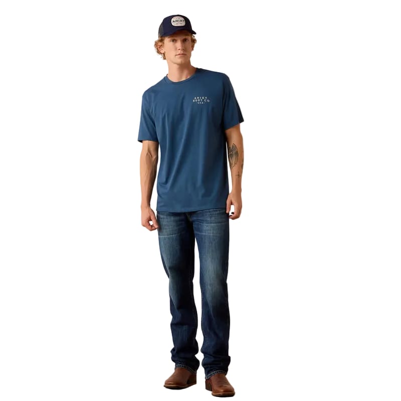 ARIAT Shirts Ariat Men's Key Largo Blue Drop Down Eagle T-Shirt 10073417