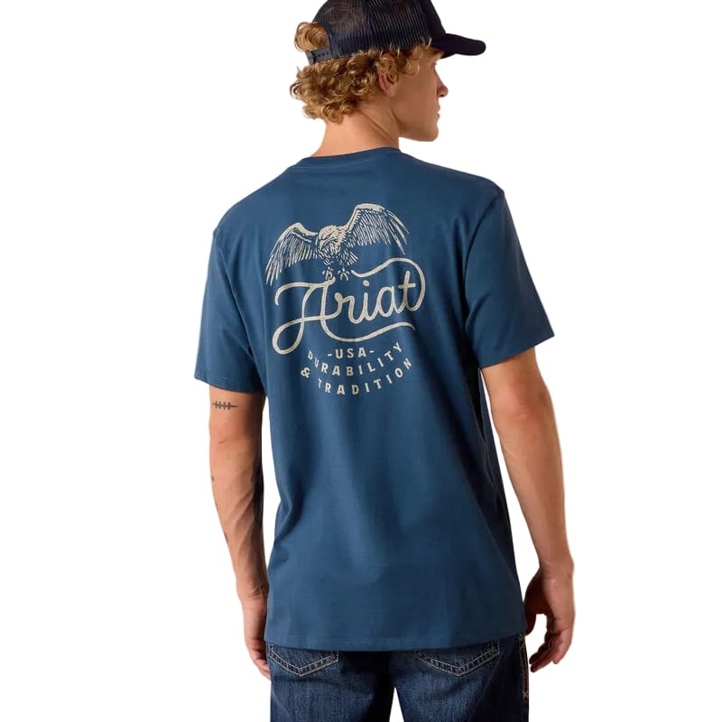 ARIAT Shirts Ariat Men's Key Largo Blue Drop Down Eagle T-Shirt 10073417