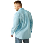 ARIAT Shirts Ariat Men's Light Blue Solid Slub Button Down Western Shirt 10058785