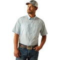 ARIAT Shirts Ariat Men's Light Blue VentTek Papyrus Short Sleeve Button Down Shirt 10058814