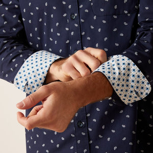 ARIAT Shirts Ariat Men's Marco Blue Modern Fit Long Sleeve Button Down 10047417