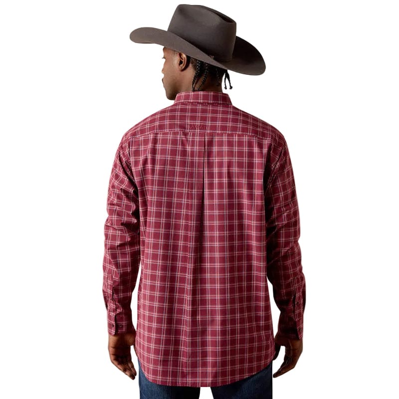 ARIAT Shirts Ariat Men's Maroon Banner Plaid Pro Series Tidus Western Shirt 10071581