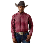 ARIAT Shirts Ariat Men's Maroon Banner Plaid Pro Series Tidus Western Shirt 10071581