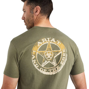 ARIAT Shirts Ariat Men's Military Heather Green Star Short Sleeve T-Shirt 10042763
