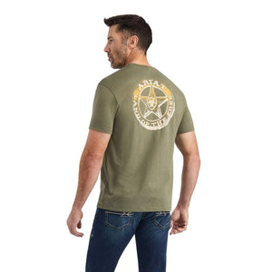 ARIAT Shirts Ariat Men's Military Heather Green Star Short Sleeve T-Shirt 10042763