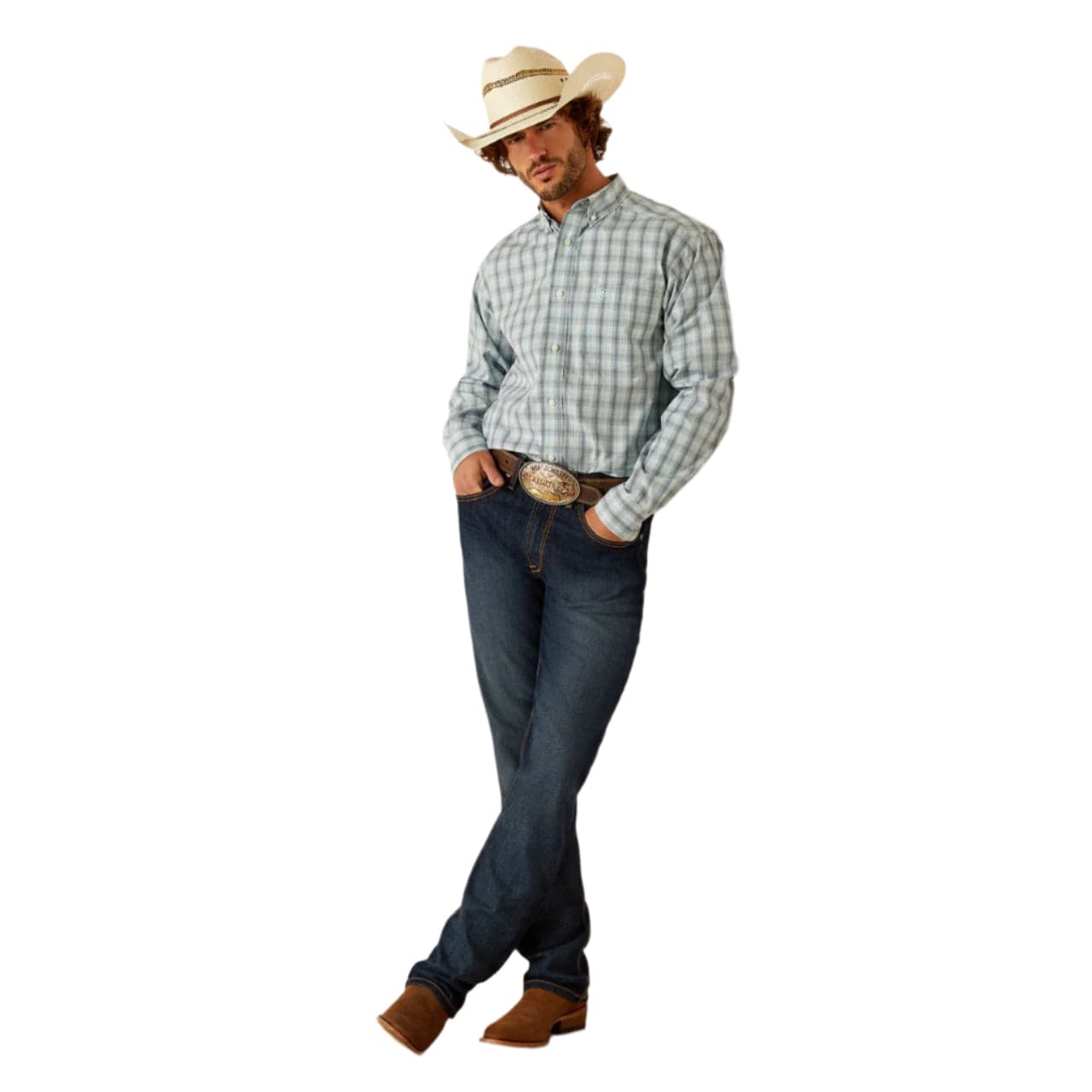 Ariat Men's Navy Pro Conner Classic Fit Long Sleeve Snap Shirt