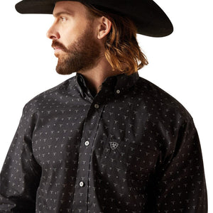 ARIAT Shirts Ariat Men's Nixon Black Classic Fit Long Sleeve Western Shirt 10047382