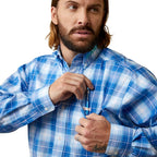 ARIAT Shirts Ariat Men's Pro Series Team Daxton Blue Classic Fit Long Sleeve Shirt 10045063