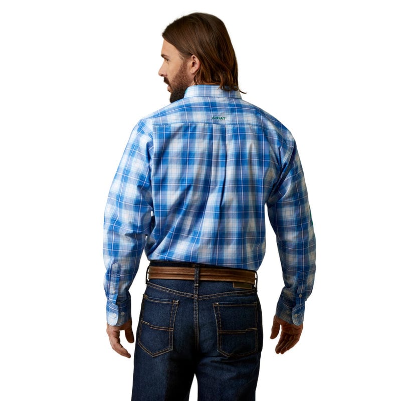 ARIAT Shirts Ariat Men's Pro Series Team Daxton Blue Classic Fit Long Sleeve Shirt 10045063