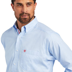 ARIAT Shirts Ariat Men's Pro Series Windsurfer Blue Fisher Classic Fit Long Sleeve Shirt 10040551