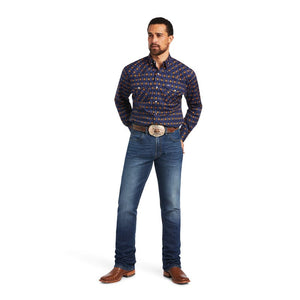ARIAT Shirts Ariat Men's Relentless Steeled Peacoat Stretch Classic Fit Snap Long Sleeve Shirt 10040709