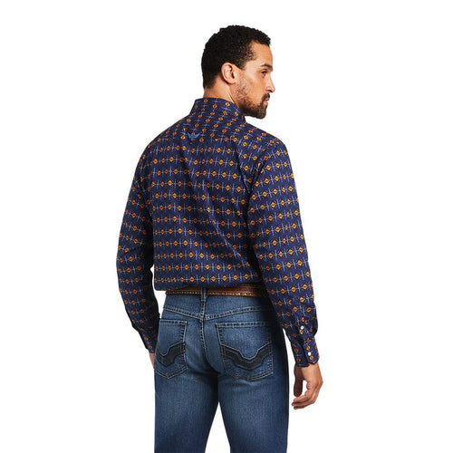ARIAT Shirts Ariat Men's Relentless Steeled Peacoat Stretch Classic Fit Snap Long Sleeve Shirt 10040709