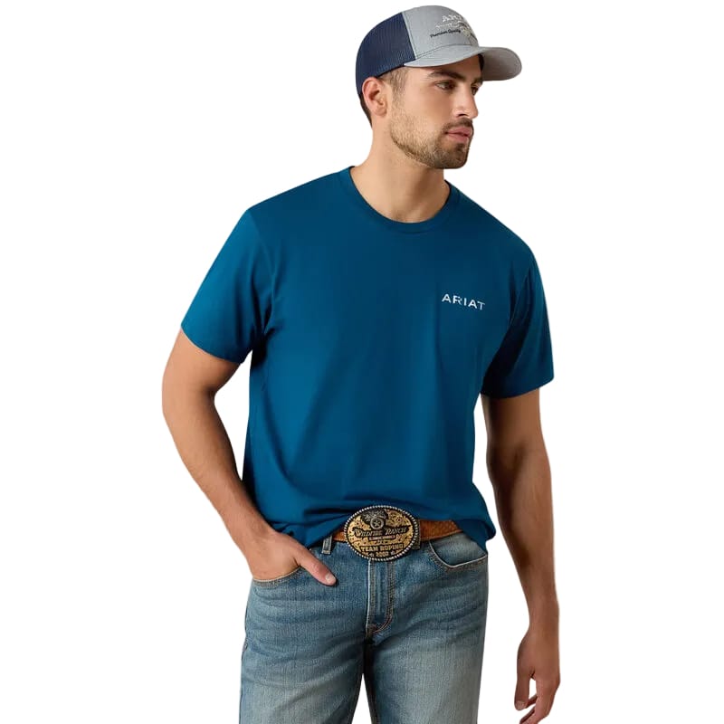 ARIAT Shirts Ariat Men's Sailor Blue Liquid Stamp Flag T-Shirt 10062952
