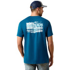 ARIAT Shirts Ariat Men's Sailor Blue Liquid Stamp Flag T-Shirt 10062952