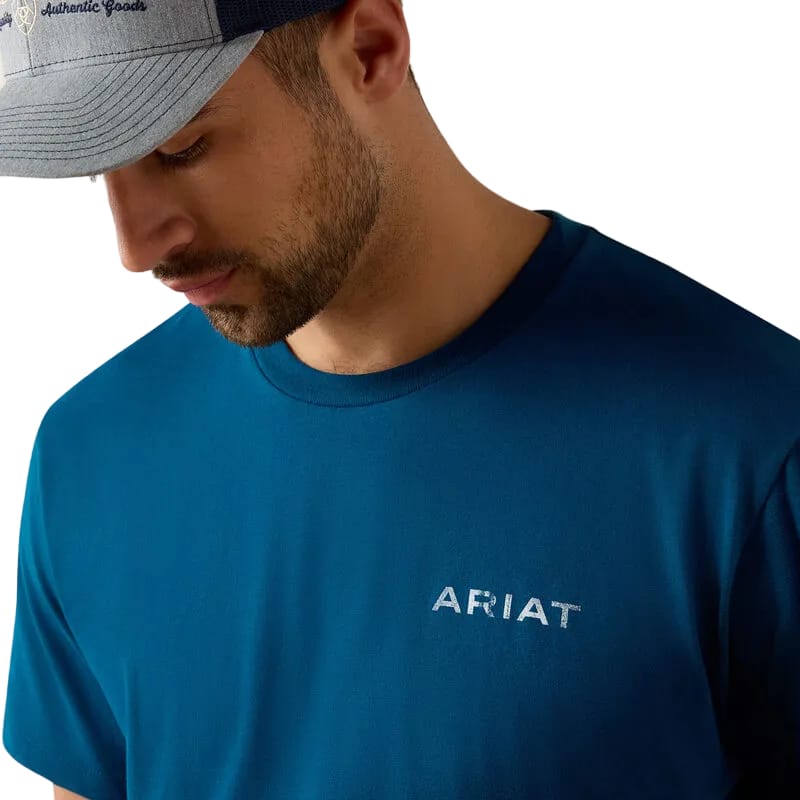 ARIAT Shirts Ariat Men's Sailor Blue Liquid Stamp Flag T-Shirt 10062952