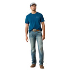 ARIAT Shirts Ariat Men's Sailor Blue Liquid Stamp Flag T-Shirt 10062952