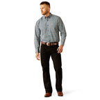 ARIAT Shirts Ariat Men's Santiago Dark Teal Print Long Sleeve Western Shirt 10058967