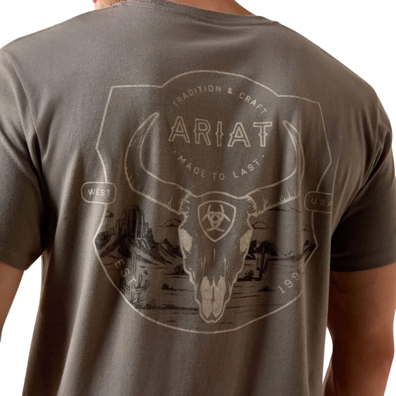 ARIAT Shirts Ariat Men's Smoked Pearl Desert Badge Tradition T-Shirt 10073415