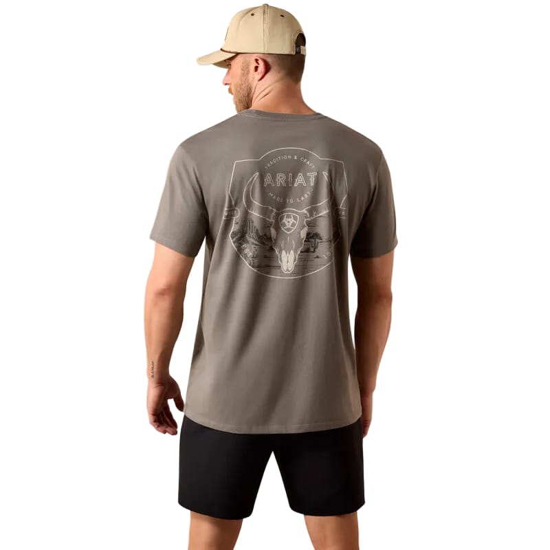 ARIAT Shirts Ariat Men's Smoked Pearl Desert Badge Tradition T-Shirt 10073415