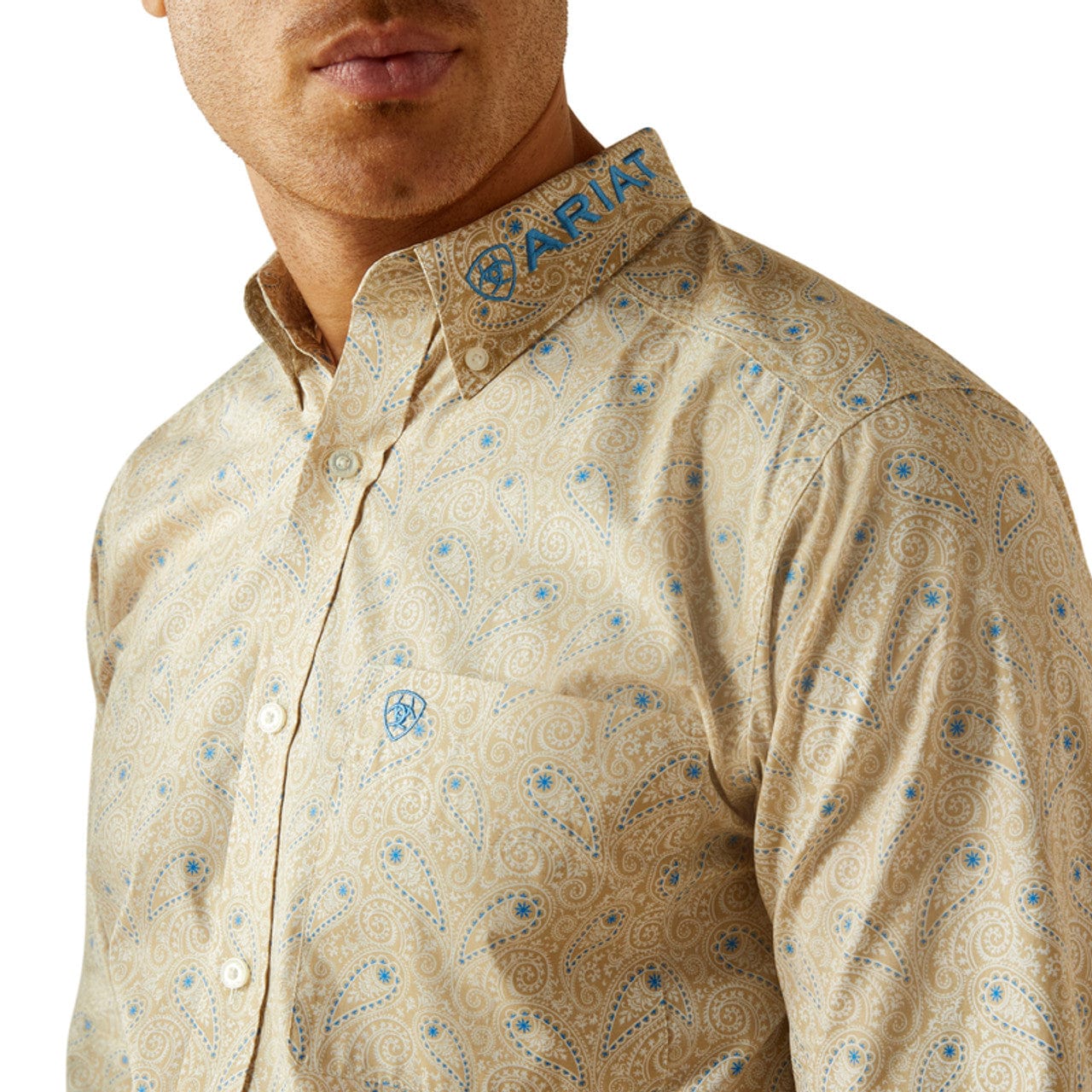 Mens Ariat Dress Shirts Men's Ariat Shilo Long Sleeve Shirt-Blue CWesternwear Mens Ariat Dress Shirts Men's Ariat Shilo Long Sleeve Shirt-Blue CWesternwear