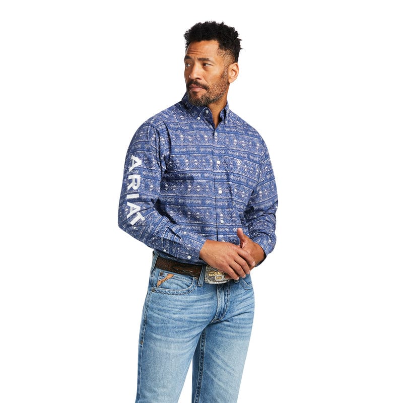 Ariat Men's Team Justin Marine Blue Classic Fit Long Sleeve Shirt 1003 -  Russell's Western Wear, Inc.