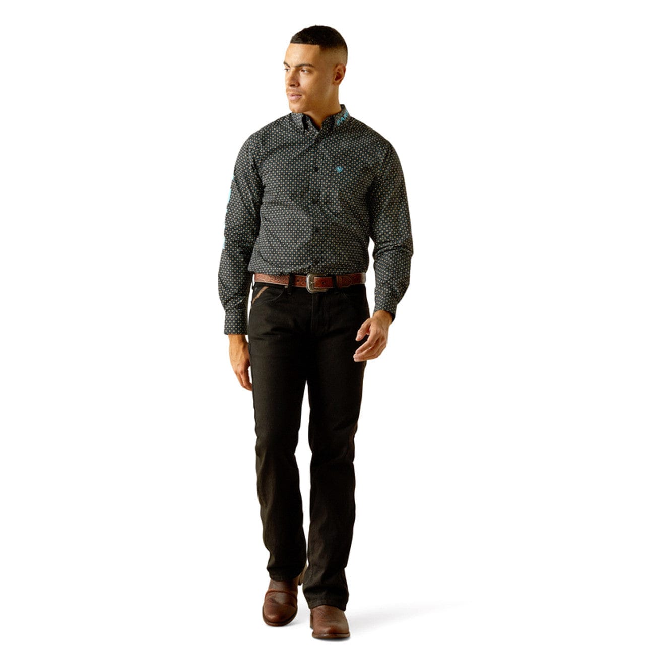 Ariat Men's Team Logo Abel Black Print Button Down Western Shirt 10058 Russell's Western Wear, Inc. Ariat Men's Team Logo Abel Black Print Button Down Western Shirt 10058 Russell's Western Wear, Inc.