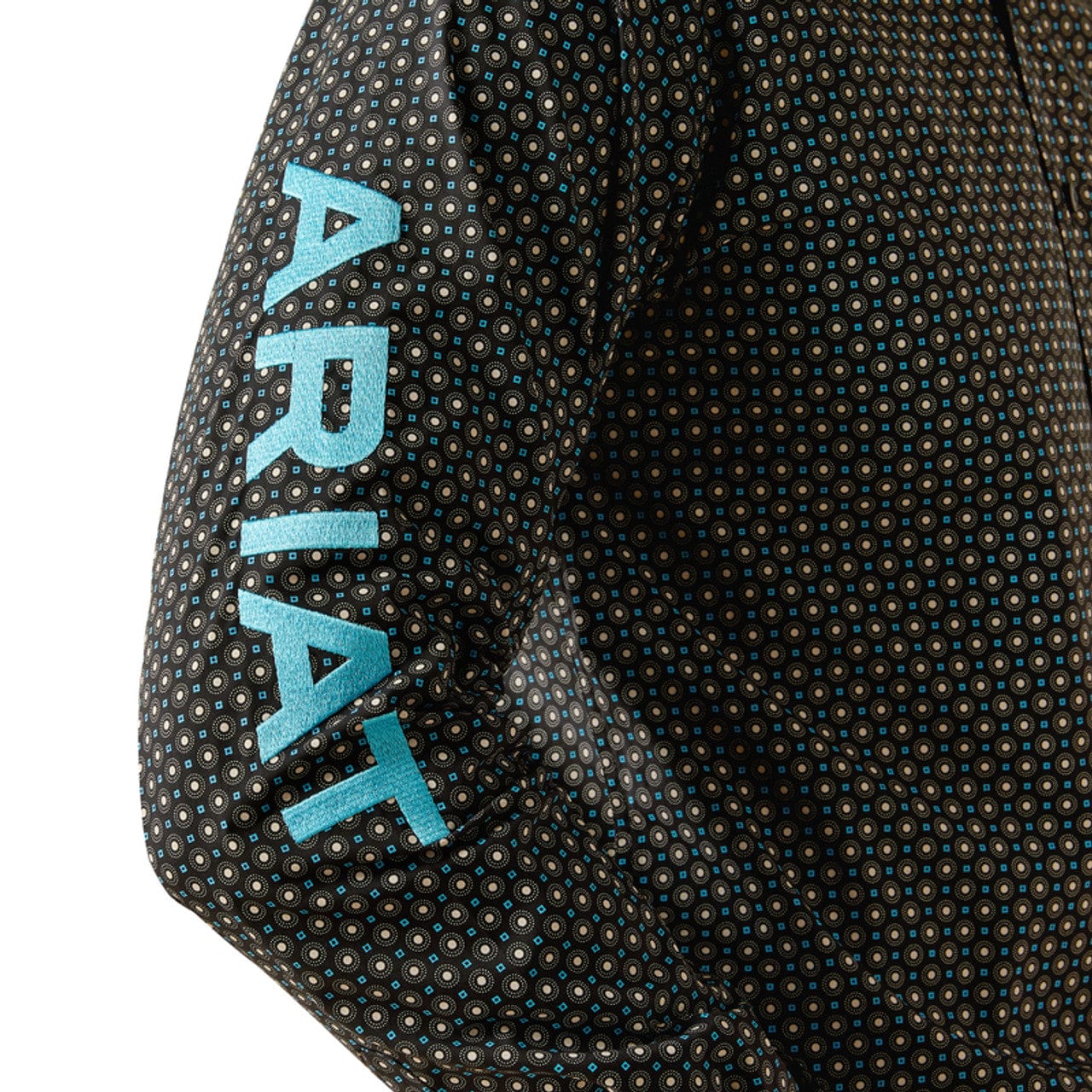 ARIAT Shirts Ariat Men's Team Logo Abel Black Print Button Down Western Shirt 10058738