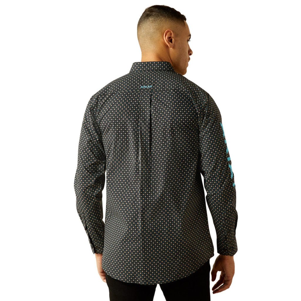 ARIAT Shirts Ariat Men's Team Logo Abel Black Print Button Down Western Shirt 10058738