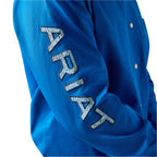 ARIAT Shirts Ariat Men's Team Logo Blue Twill Classic Fit Shirt 10055237