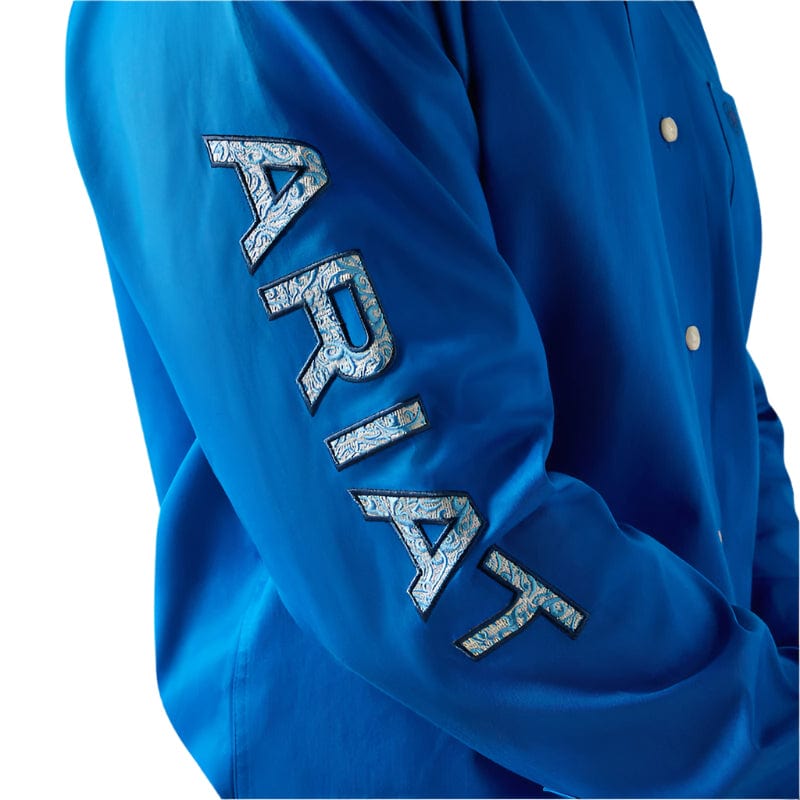 ARIAT Shirts Ariat Men's Team Logo Blue Twill Classic Fit Shirt 10055237