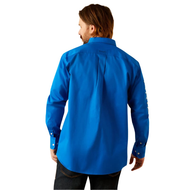 ARIAT Shirts Ariat Men's Team Logo Blue Twill Classic Fit Shirt 10055237