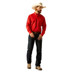 ARIAT Shirts Ariat Men's Team Logo Red Twill Classic Fit Shirt 10055236