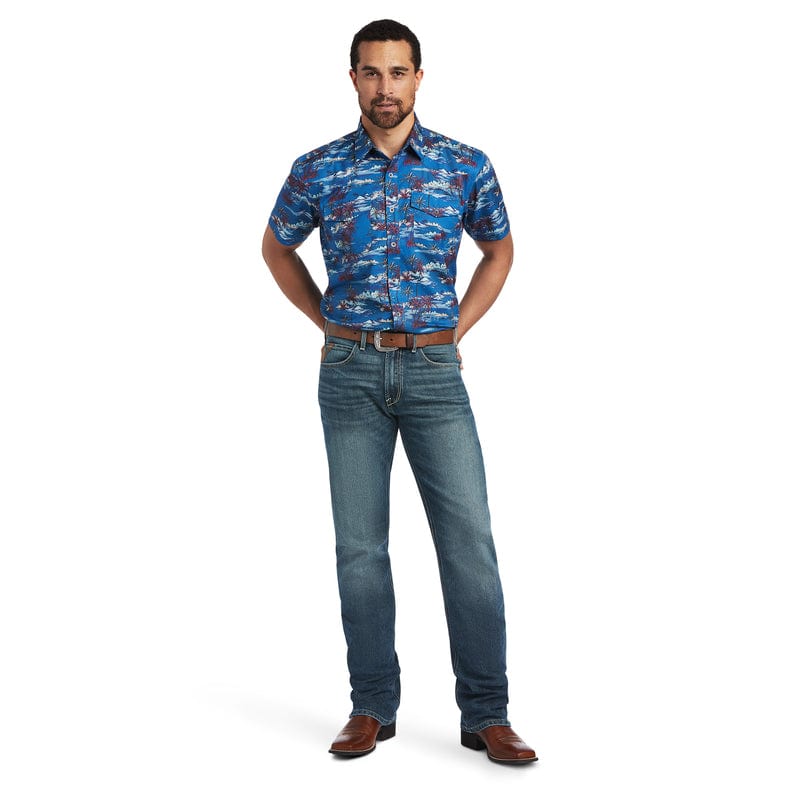 Ariat Men's VentTek Island Print Western Fitted Short Sleeve Shirt 100 -  Russell's Western Wear, Inc.