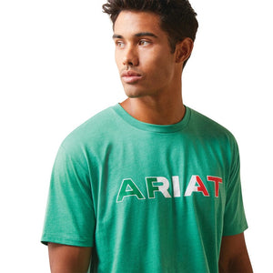 ARIAT Shirts Ariat Men's Viva Mexico Green Short Sleeve T-Shirt 10043067
