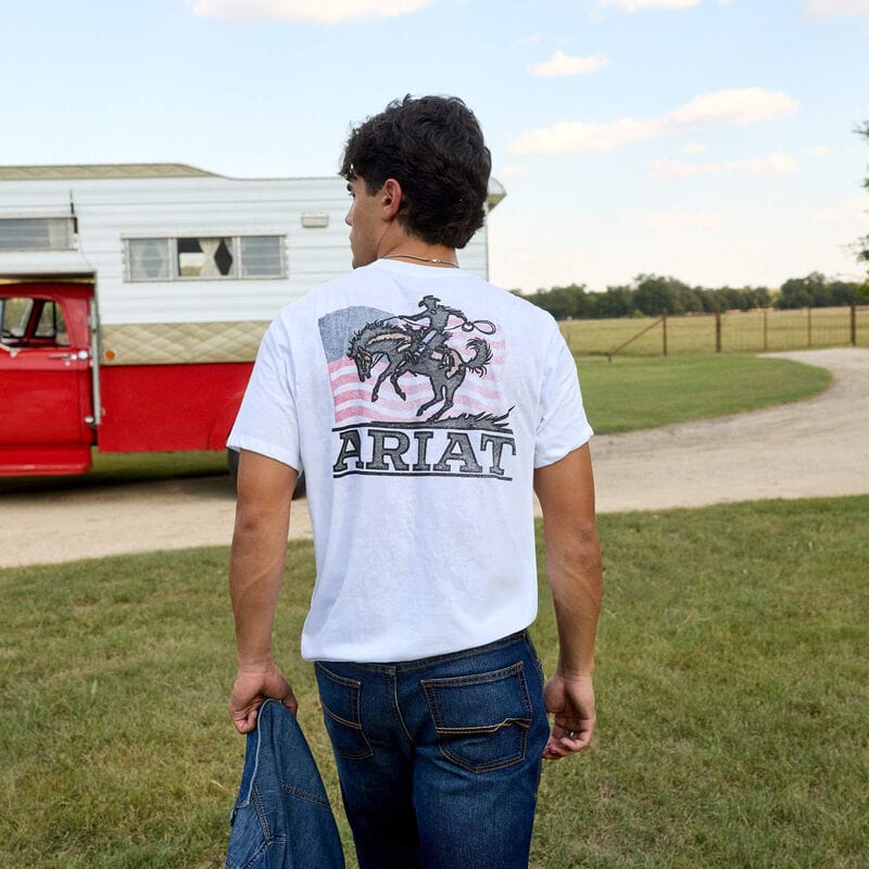 ARIAT Shirts Ariat Men's White Freedom Flow T-Shirt 10080253