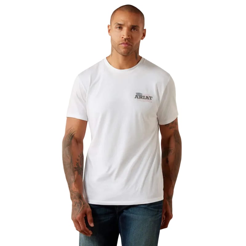 ARIAT Shirts Ariat Men's White Freedom Flow T-Shirt 10080253