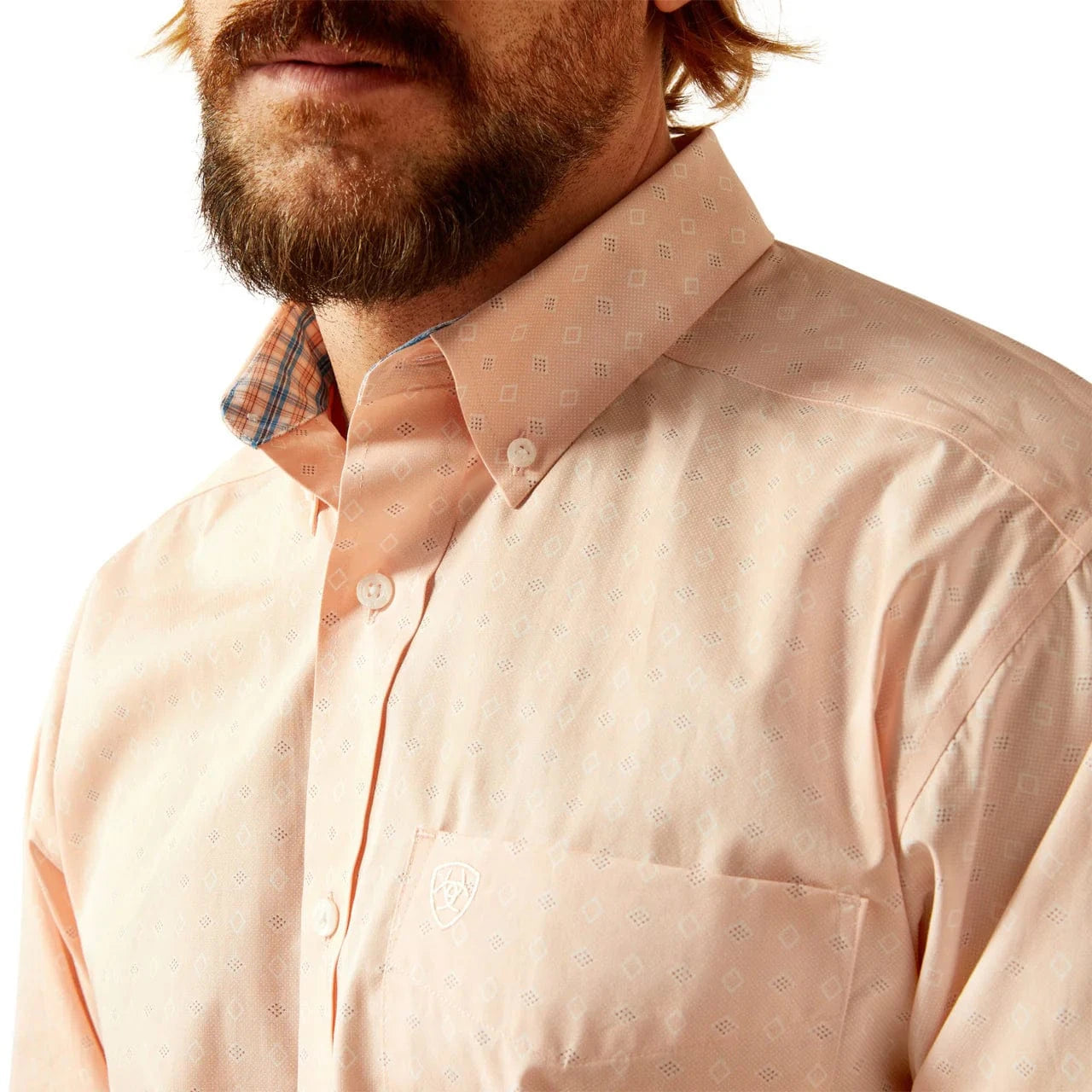 ARIAT Shirts Ariat Men's Wrinkle Free Pink Ashton Long Sleeve Shirt 10054688