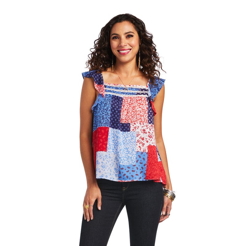 ARIAT Shirts Ariat Women's Blue Note Sleeveless Tank Top 10040520
