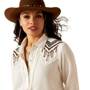 ARIAT Shirts Ariat Women's Chimayo Sea Salt Trujillo Long Sleeve Western Shirt 10046286